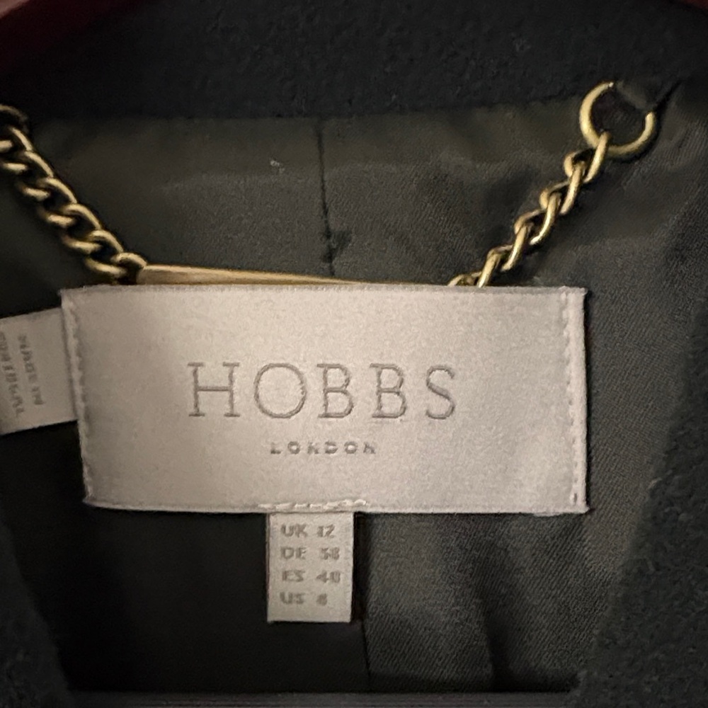 Hobbs London Dark Green Double-Breasted Women's Wool Coat - Picture 2 of 5